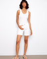 White twill shorts with a regular rise and button closure, offering a relaxed fit and stylish appeal by Charlie B.