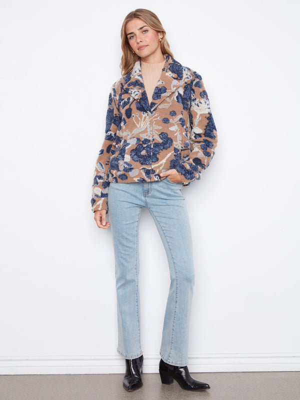 Sherpa Flocked Short Coat - Carolina
