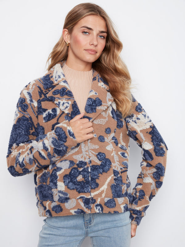 Sherpa Flocked Short Coat - Carolina