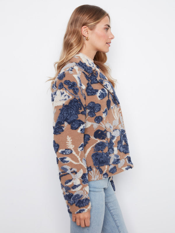 Sherpa Flocked Short Coat - Carolina