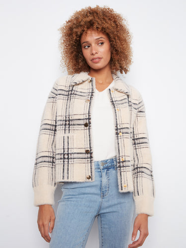 Elegant plaid jacket crafted for both casual and formal occasions, enhancing your look seamlessly by Charlie B.