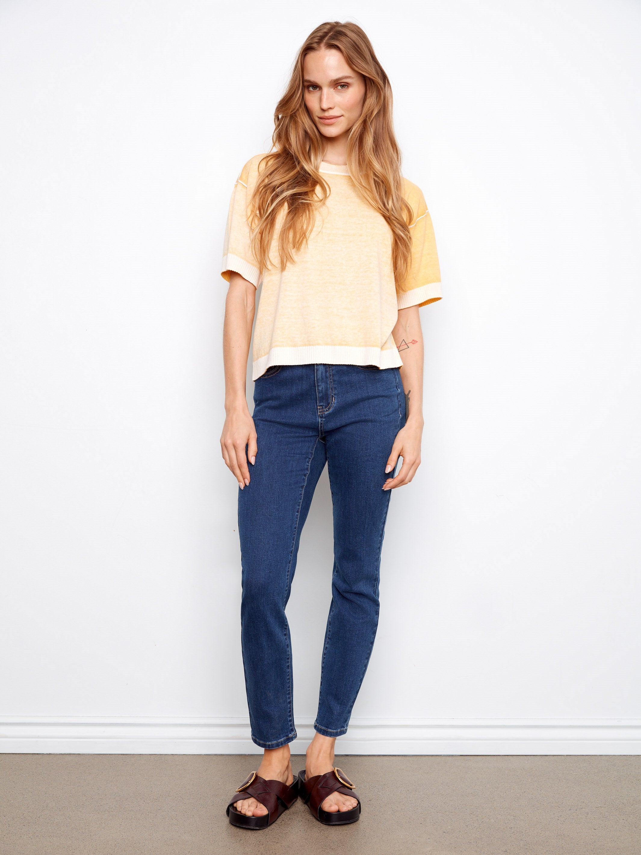 Frayed Women's Twill Pants | Fall Cropped Twill | Charlie B