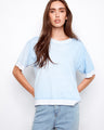 Blue sweater featuring a relaxed fit and crafted from 100% cotton, ideal for casual wear by Charlie B.