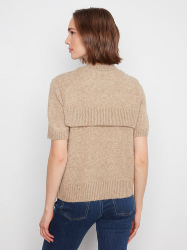 Enjoy the comfort of this soft knit fabric in a chic beige shade, ideal for pairing with jeans or skirts by Charlie B.
