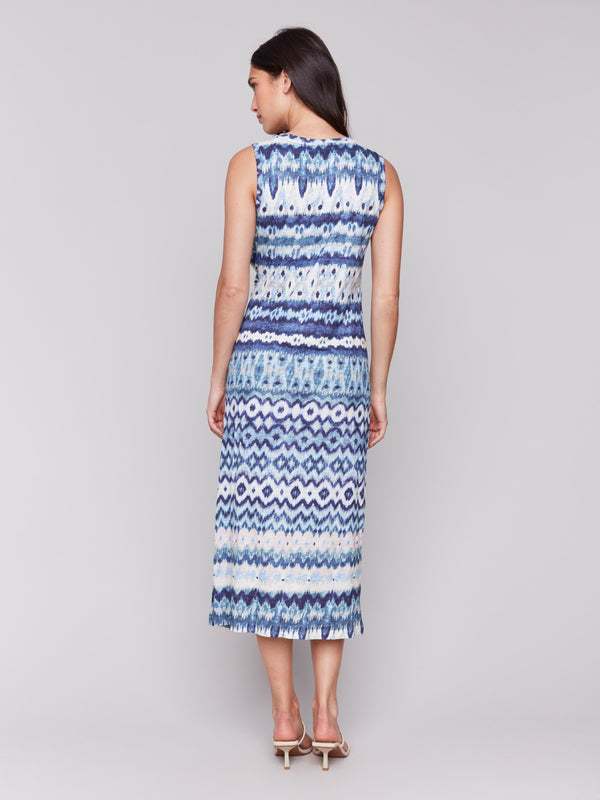 100% cotton fabric ensures comfort in this chic midi length dress by Charlie B.