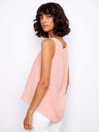 Designed with attention to detail, the side buttons on this sleeveless top provide an elegant finish to any outfit by Charlie B.