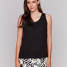 Linen top with a classic crew neckline by Charlie B.