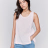 Linen top featuring a crew neckline by Charlie B.