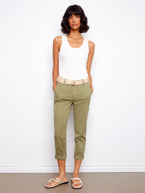 Includes a chic belt, adding both functionality and style to these pants by Charlie B.