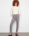 Smoke grey slim leg jeans featuring a zip fly and button closure, made from stretch denim by Charlie B.