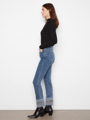 Showcasing a stylish ankle length and classic five-pocket design, these jeans elevate any outfit effortlessly by Charlie B.