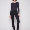 Charcoal jeans featuring a slim fit and stylish folded hem, perfect for any occasion by Charlie B.