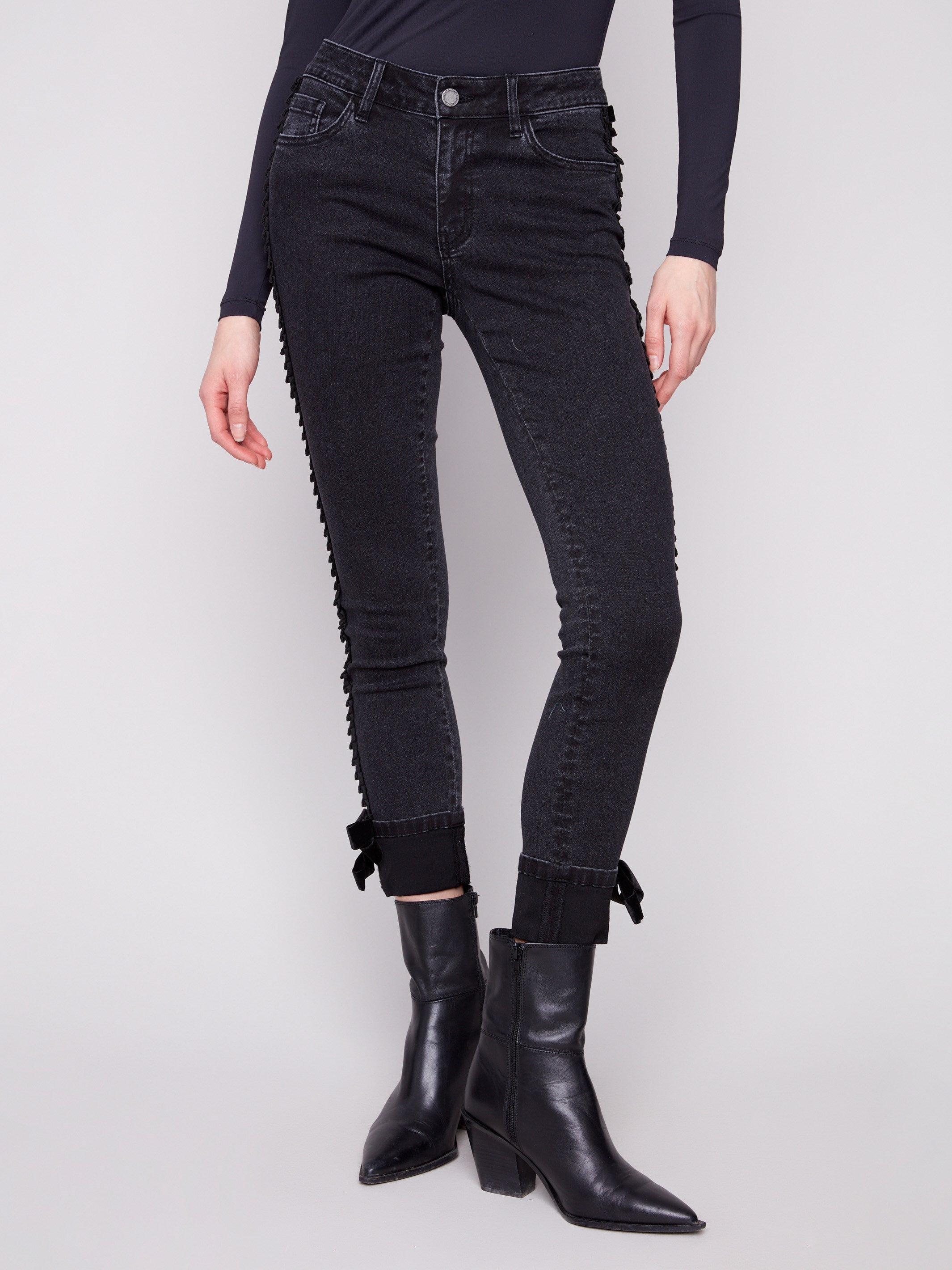 Chic charcoal jeans with a five-pocket design and regular rise, offering both style and functionality by Charlie B.