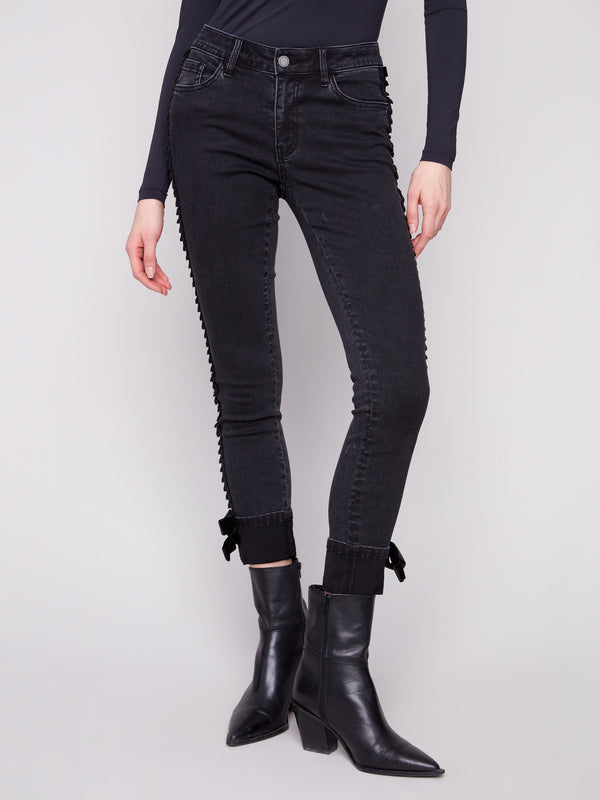 Chic charcoal jeans with a five-pocket design and regular rise, offering both style and functionality by Charlie B.