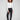 Black pants with a slim fit and ankle-length cut, featuring a chic metallic sheen by Charlie B.