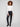 Black pants with a slim fit and ankle-length cut, featuring a chic metallic sheen by Charlie B.