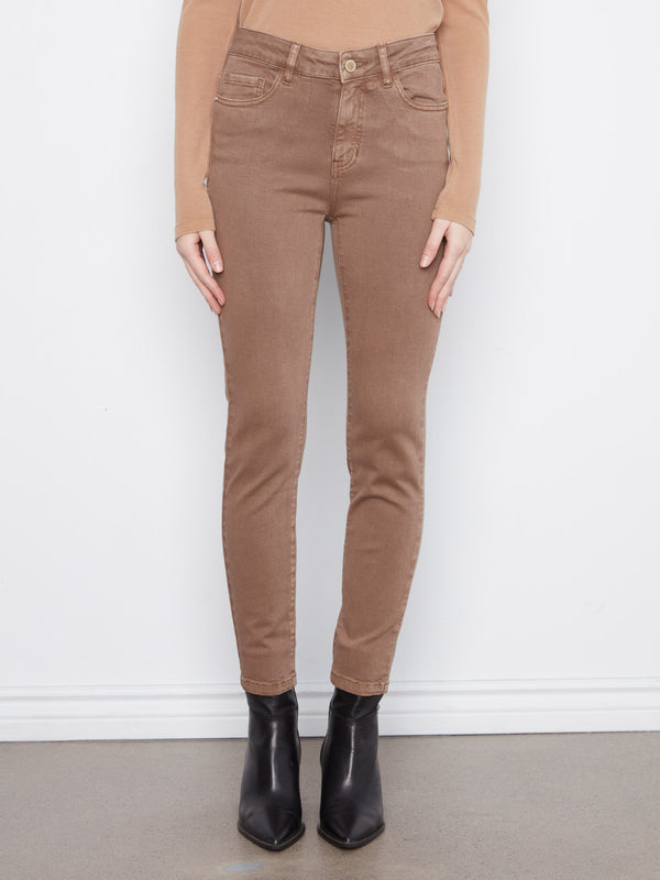 Slim Leg Twill Pants - Truffle
