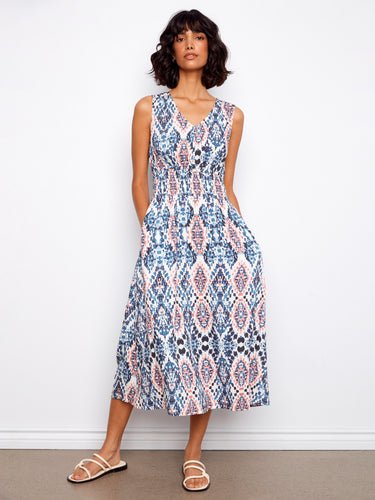 smocked summer dress Floral Flutter Sleeve Midi Romantic Dress PERIWINKLES / ISABELLE'S / BELLE'S BOUTIQUE / THE VILLAGE TOY SHOP weather celebrations or an unforgettable bridal moment Jacie Smocked Midi Dress, Light