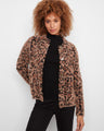 Leopard print jacket showcasing patch pockets and a shirt collar for a stylish look by Charlie B.