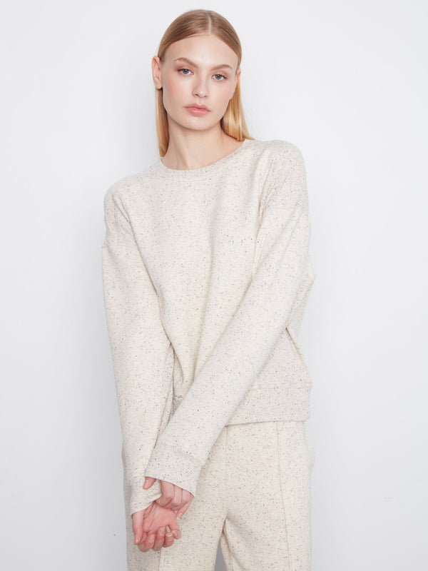 Soft Scuba Crew Neck Sweatshirt - Cookie & Cream