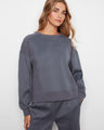 Soft scuba fabric sweatshirt with a relaxed fit, showcasing a cozy crew neck design for everyday comfort by Charlie B.