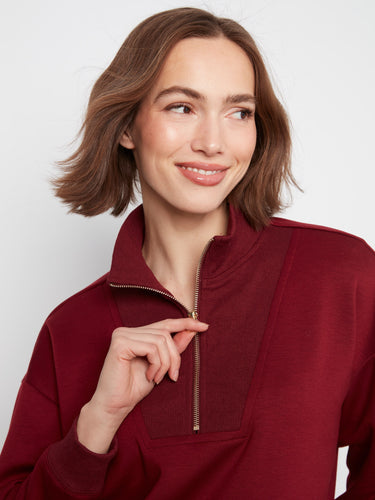 Soft scuba fabric in a long-sleeve design, ideal for layering during cooler months by Charlie B.