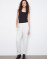Heather-light grey jogger pants featuring a tapered fit and elastic waistband, perfect for casual wear by Charlie B.