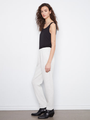The slash pockets add functionality to these stylish heather-light grey jogger pants, making them versatile by Charlie B.