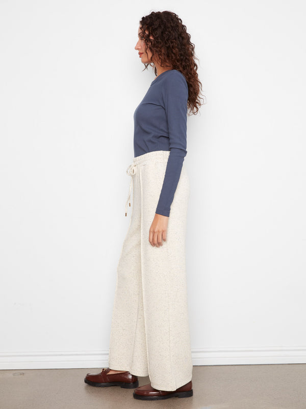 Soft Scuba Wide Leg Jogger Pants - Cookie & Cream