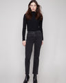 Charcoal jeans featuring a straight fit and stretch denim material for comfort and style by Charlie B.