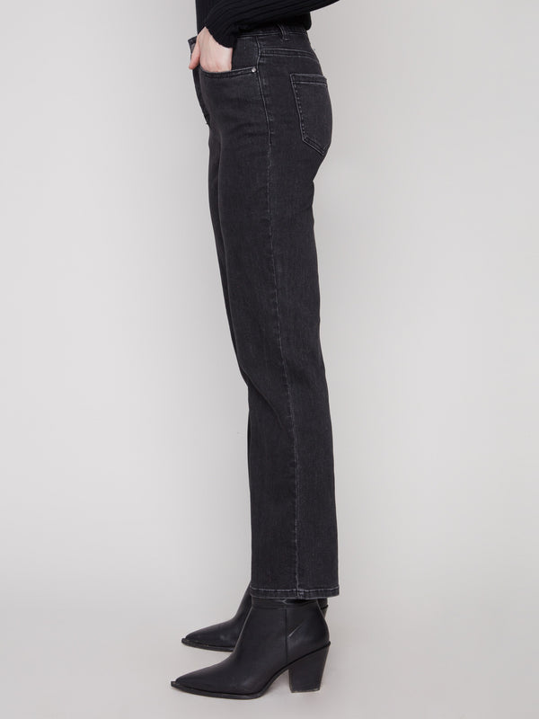 Crafted with premium stretch denim, these charcoal jeans ensure all-day comfort by Charlie B.