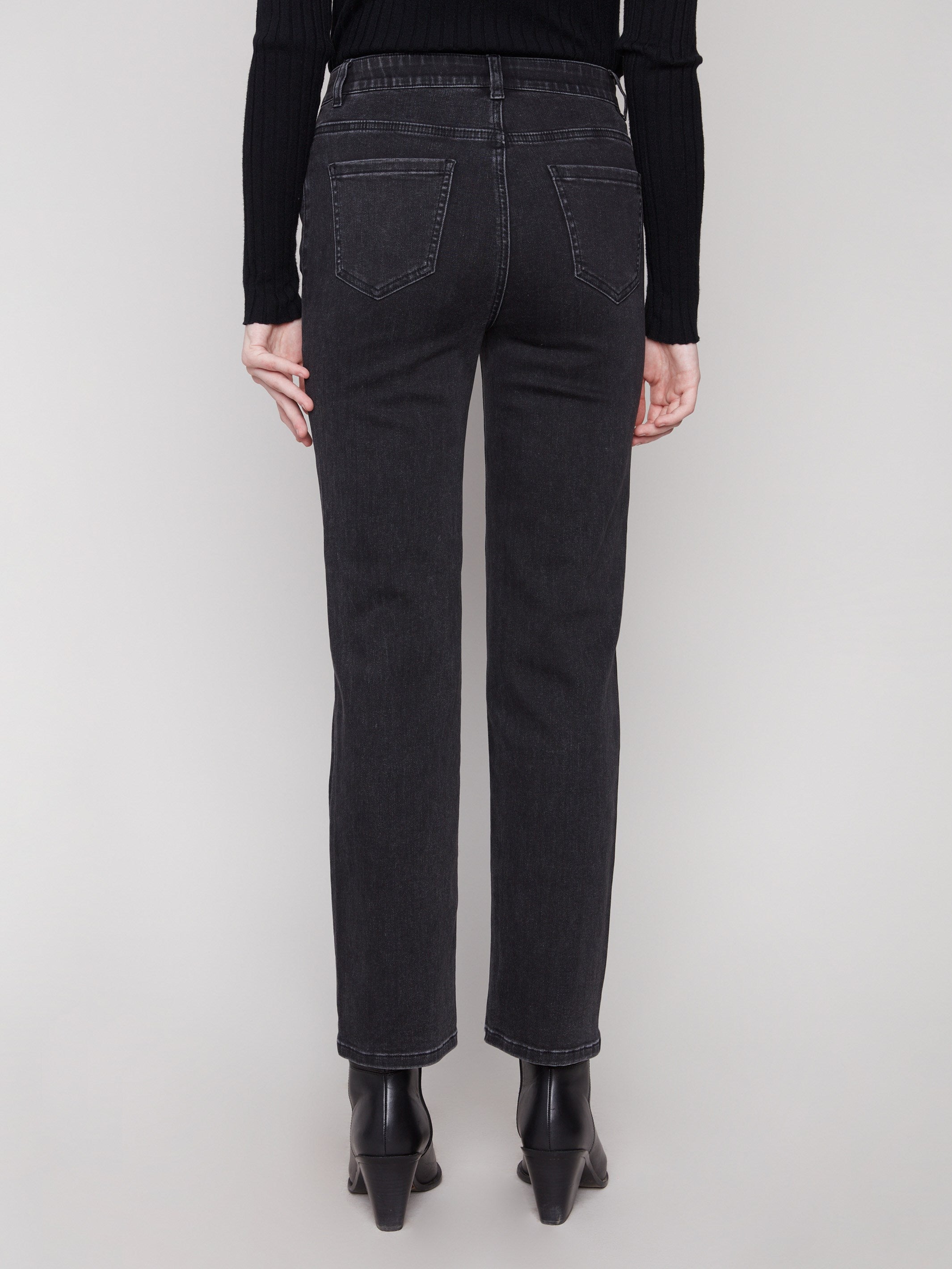 Charcoal jeans with a regular rise, designed to complement any wardrobe effortlessly by Charlie B.