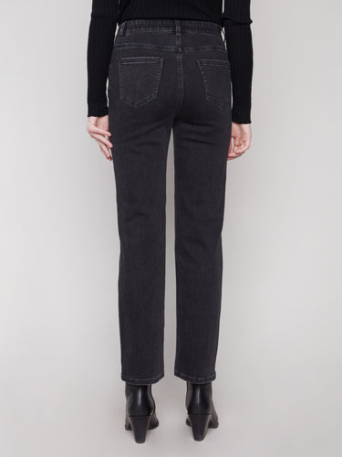 Charcoal jeans with a regular rise, designed to complement any wardrobe effortlessly by Charlie B.