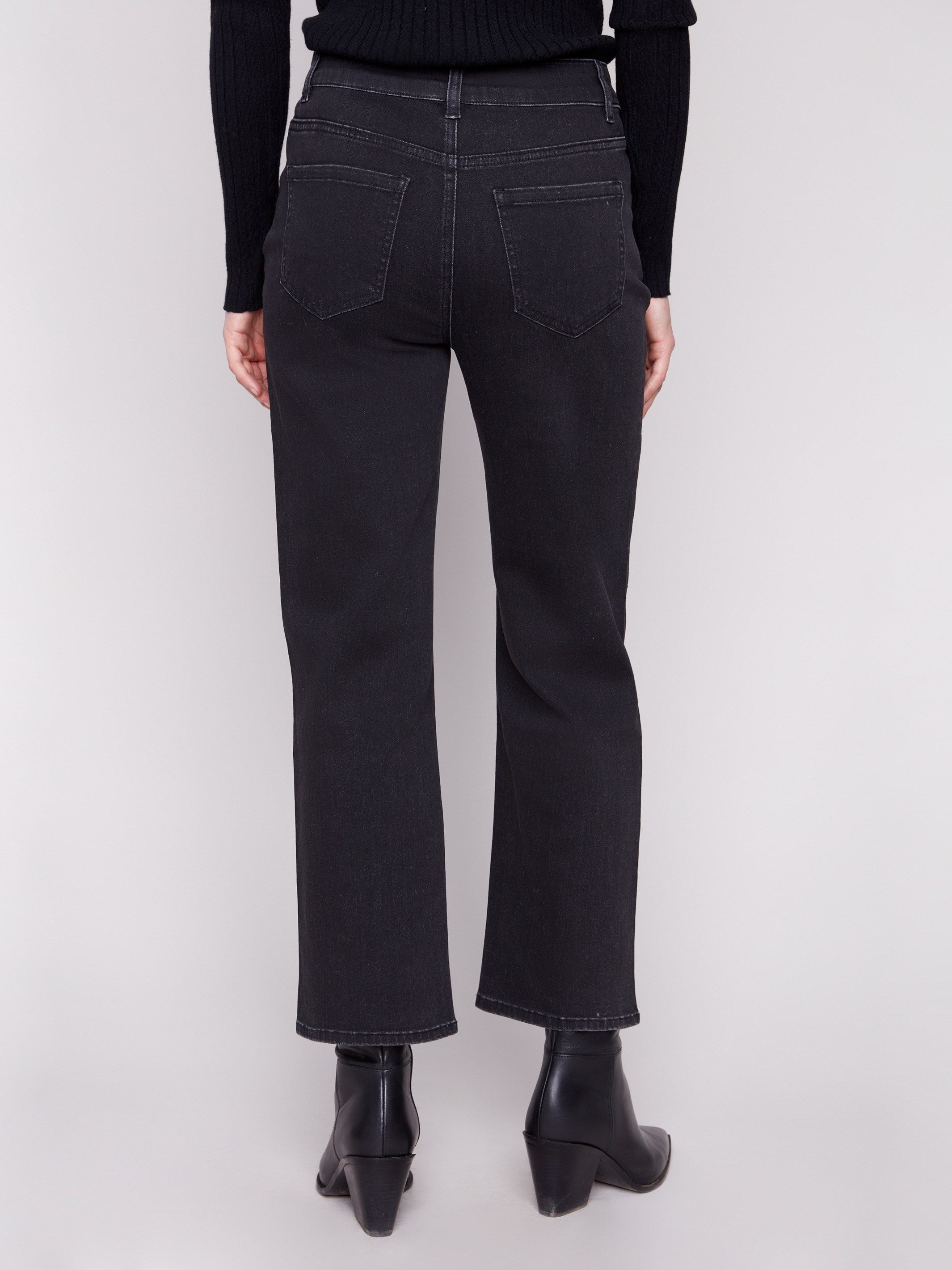 Elegant charcoal jeans in a long length, perfect for versatile styling options by Charlie B.