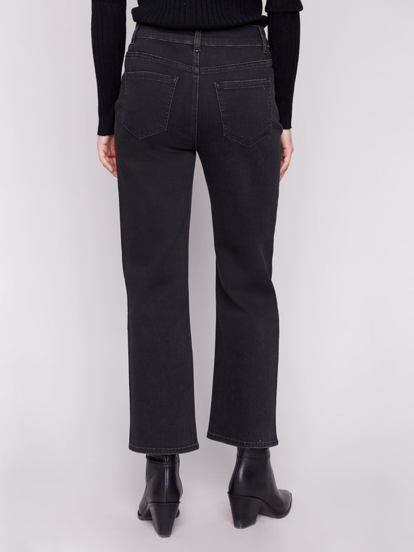 Elegant charcoal jeans in a long length, perfect for versatile styling options by Charlie B.