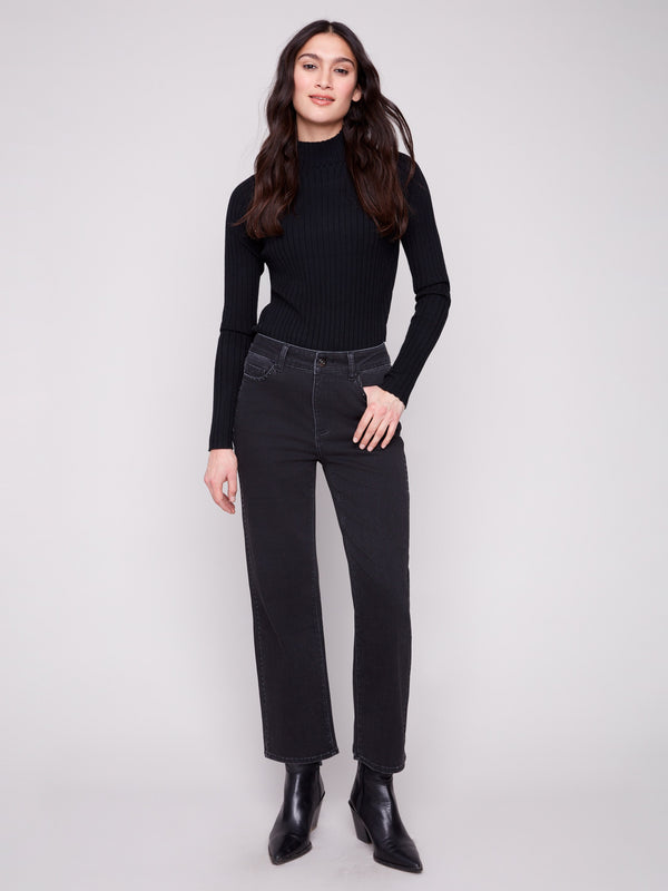 Charcoal straight-leg jeans crafted with regular rise, ensuring classic appeal by Charlie B.