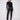 Black jeans with a straight fit, featuring sparkling rhinestones at the hem for a touch of glamour by Charlie B.