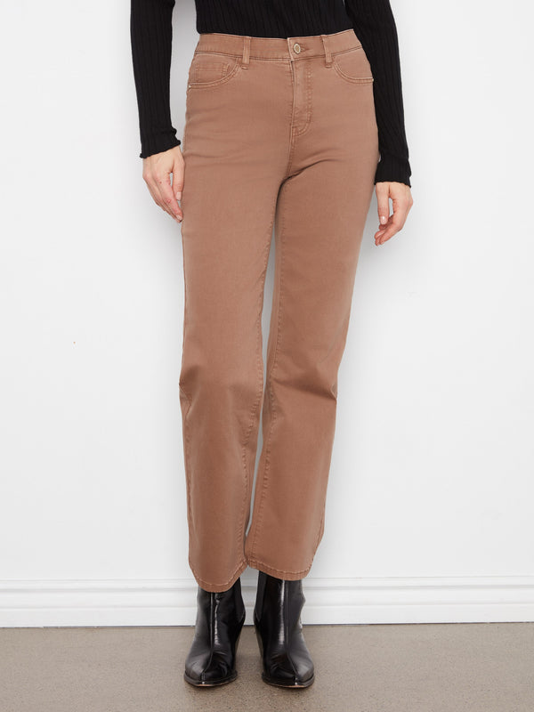 Straight Leg Twill Pants - Truffle