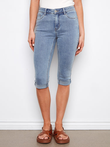 Crafted from stretch denim, these jeans offer comfort and flexibility with a chic five-pocket design by Charlie B.
