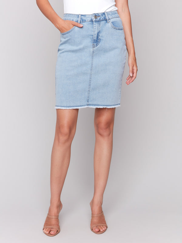 Bleach blue skort with built-in shorts for added comfort by Charlie B.
