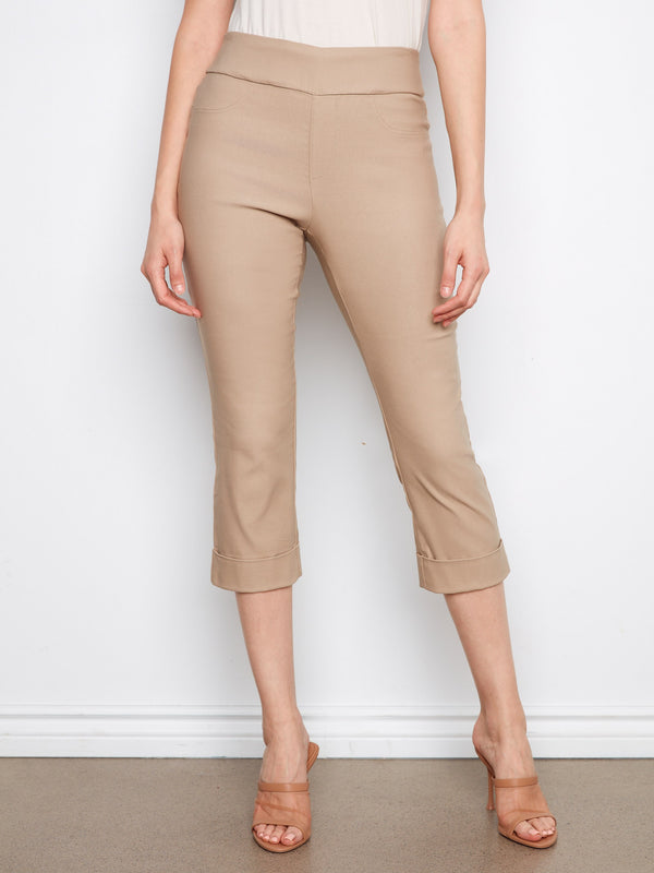 Experience the convenience of a pull-on design in these chic capri pants, combining fashion with function by Charlie B.