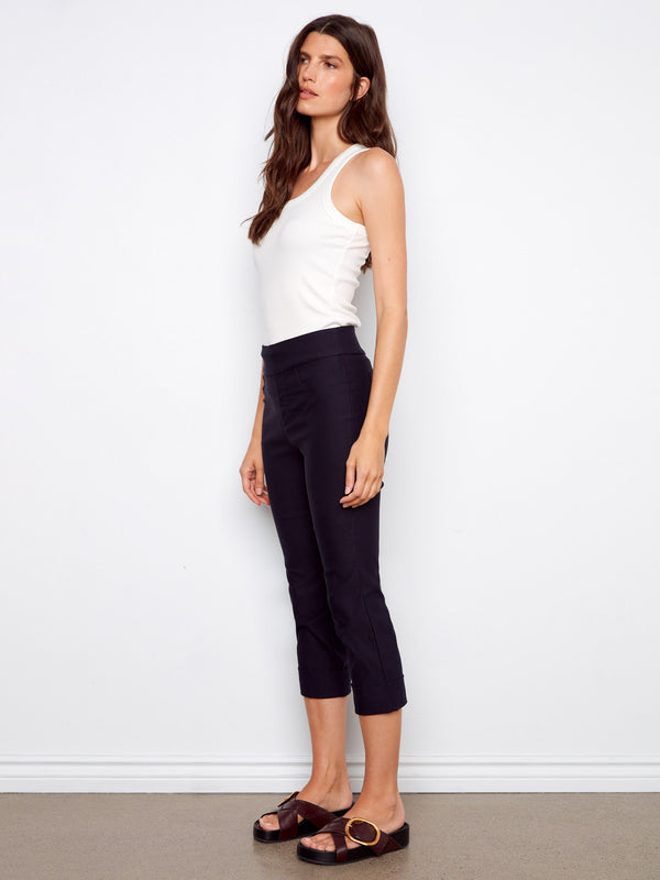 Experience the perfect blend of comfort and style with these chic pull-on capri pants. By Charlie B.