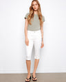 White capri pants with a slim fit and cuffed hem, perfect for a casual day out by Charlie B.