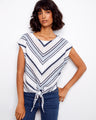 This stylish top features a boat neckline, offering a chic and elegant look. Made from 100% cotton, it ensures comfort and breathability by Charlie B.