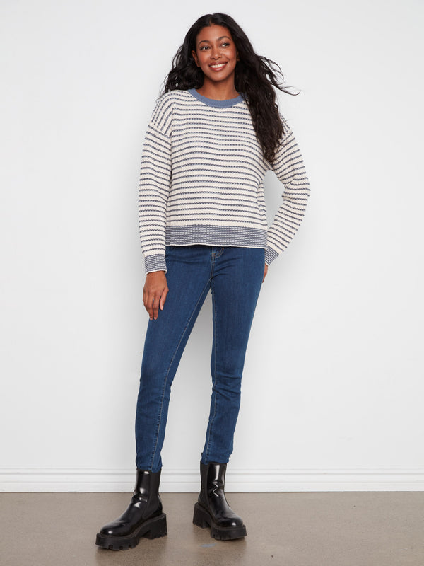 Striped Crew Neck Sweater - Stripes