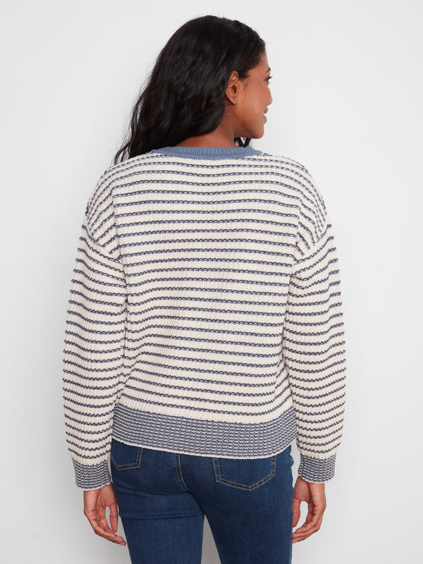 Striped Crew Neck Sweater - Stripes