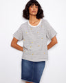 Striped t-shirt featuring a relaxed fit and floral embroidery for a casual look by Charlie B.
