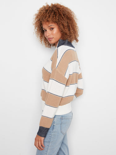 Comfortable striped sweater showcasing long sleeves and stylish design elements by Charlie B.