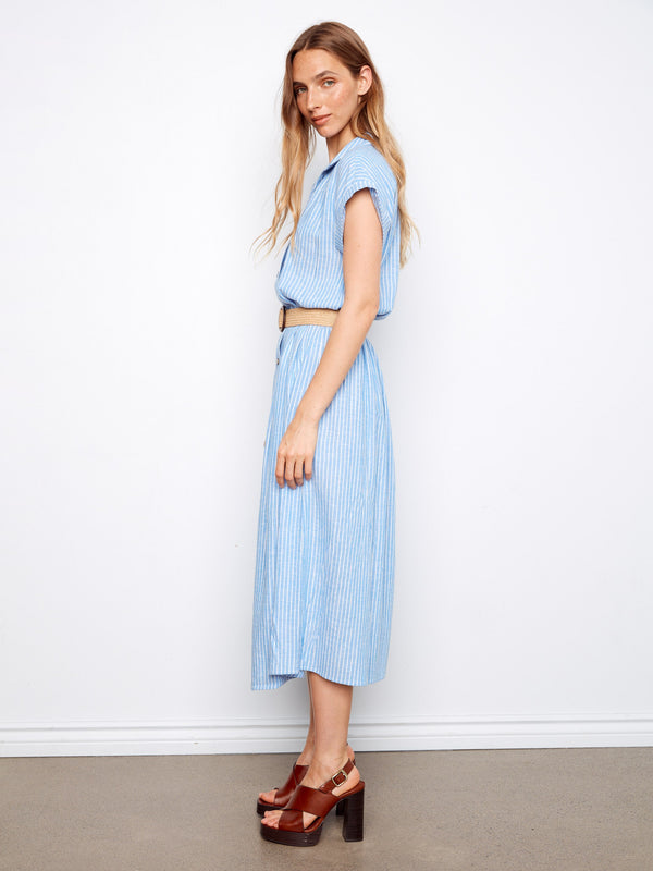 charlize linen midi dress Womens Hobbs Neutral Charlize Linen Dress US 12