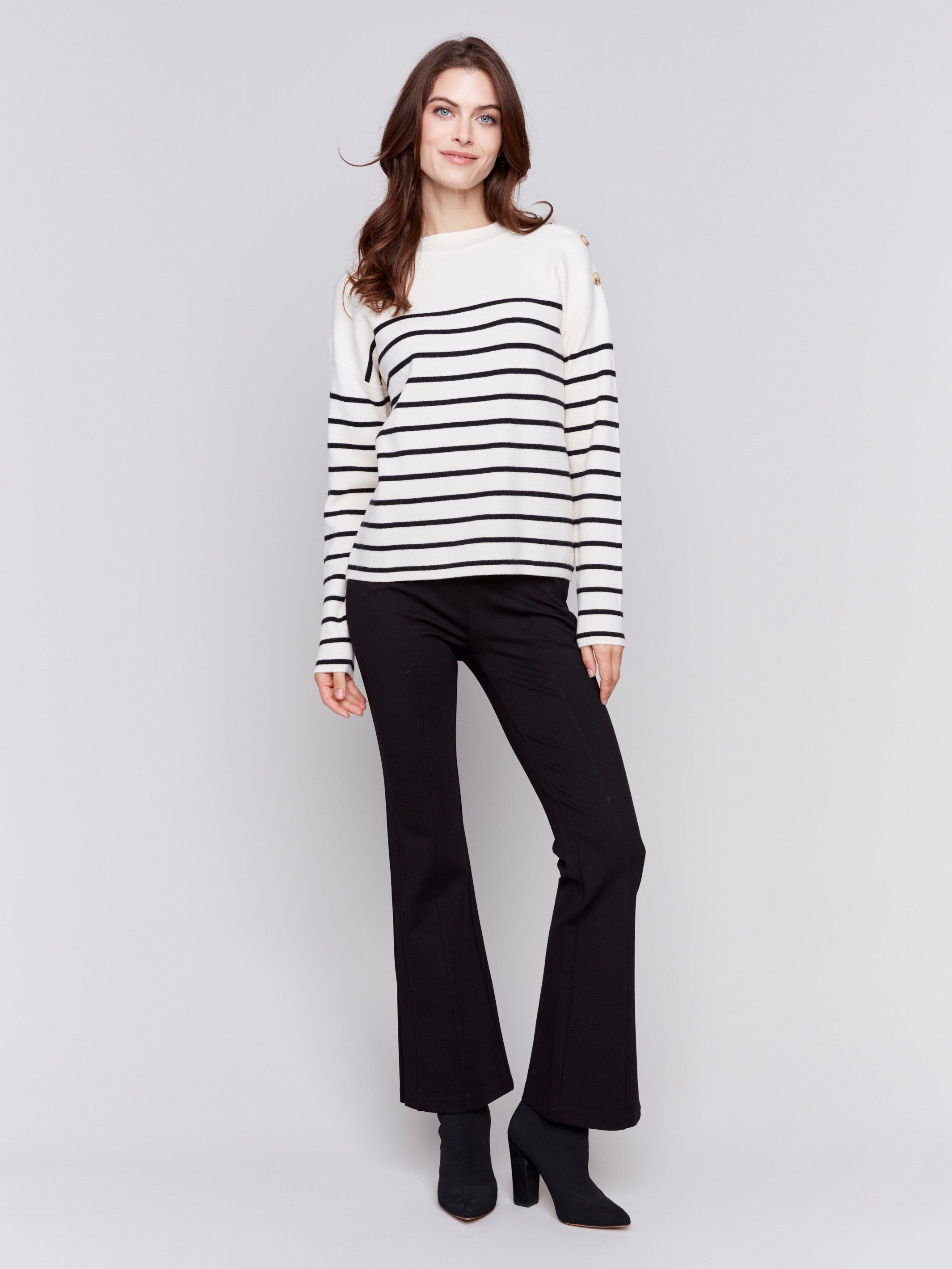 Charlie B Mixed Knit Striped Sweater main image 1